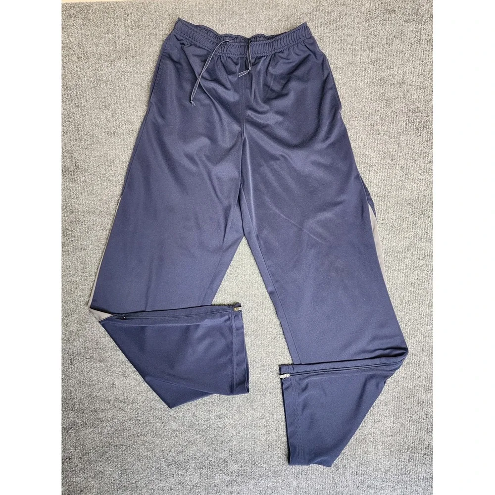 VTG Nike Men's Blue Track Pants Size M Drawstring Elastic Waist Zip Hem